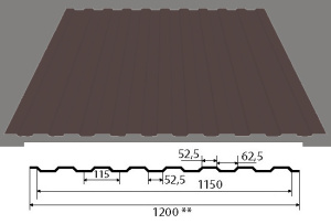 Профлист С-8 1200х2000х0,40мм RAL 8017 коричневый (2,4м²)
