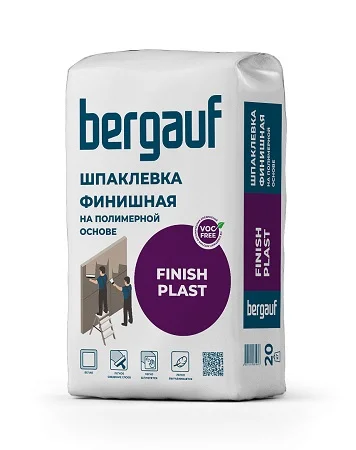 Шпатлевка финишная полимерная Finish Plast 20кг Bergauf 1уп=64шт Шпатлевка финишная полимерная Finish Plast 20кг Bergauf 1уп=64шт