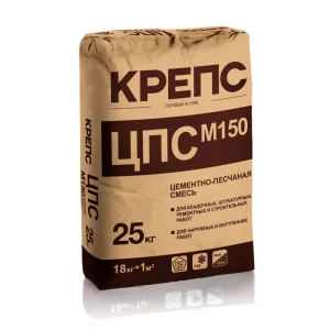 Смесь цементно-песчаная КРЕПС М-150 25кг Смесь цементно-песчаная КРЕПС М-150 25кг
