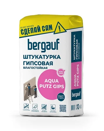 Штукатурка гипсовая Bergauf Aqua Putz Gips 25кг Штукатурка гипсовая Bergauf Aqua Putz Gips 25кг
