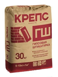Штукатурка гипсовая Крепс ГШ 30кг Штукатурка гипсовая Крепс ГШ 30кг