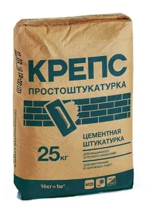 Штукатурка цементная Крепс Простоштукатурка 25кг Штукатурка цементная Крепс Простоштукатурка 25кг