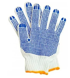 Набор перчаток 10пар х/б 3 нити 10 класс ПВХ точка белые/серые Эконом *10/400  ОПТ Набор перчаток 10пар х/б 3 нити 10 класс ПВХ точка белые/серые Эконом *10/400  ОПТ