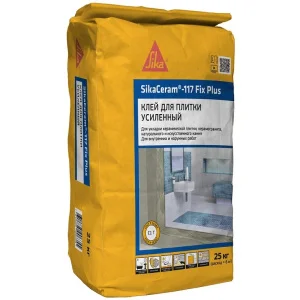Клей для плитки и керамогранита усиленный SikaCeram-117 Fix Plus 25кг Клей для плитки и керамогранита усиленный SikaCeram-117 Fix Plus 25кг