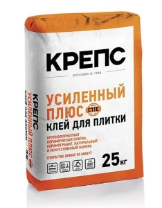 Клей для плитки Крепс Усиленный плюс 25кг *1/56 (С1ТЕ) Клей для плитки Крепс Усиленный плюс 25кг *1/56 (С1ТЕ)