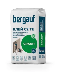 Клей серый для крупноформатных и тяжелых плит Granit 25кг Bergauf 1уп.=56шт.