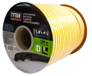 Уплотнитель для окон и дверей Tytan Professional D 100m x 9mm x 7,5mm Белый (91454) *1/8 Уплотнитель для окон и дверей Tytan Professional D 100m x 9mm x 7,5mm Белый (91454) *1/8