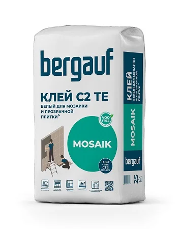 Клей белый для мозаики и прозрачной плитки Mosaik 25кг Bergauf 1уп=56шт Клей белый для мозаики и прозрачной плитки Mosaik 25кг Bergauf 1уп=56шт