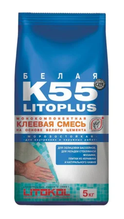 Смесь клеевая Litokol K 55 LitoPlus 5кг Смесь клеевая Litokol K 55 LitoPlus 5кг