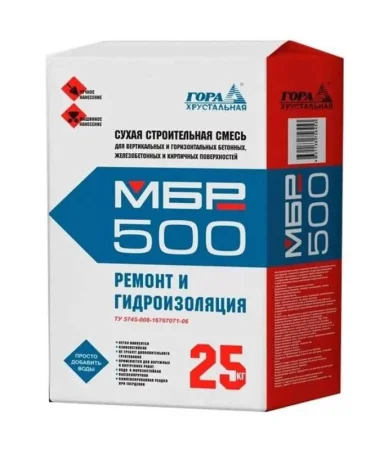 Ремонтная смесь для бетона морозостойкая МБР 500М 25кг Ремонтная смесь для бетона морозостойкая МБР 500М 25кг
