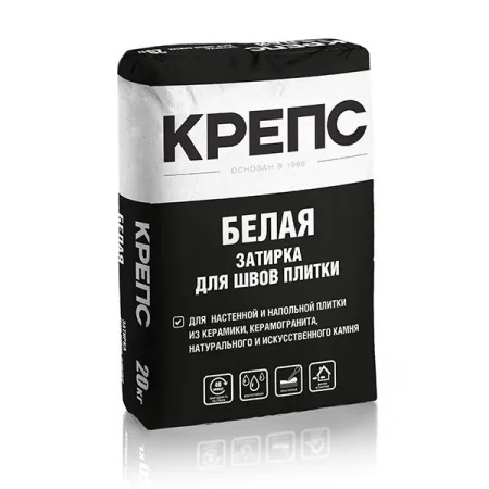 Затирка на цементной основе Крепс Белая 20 кг