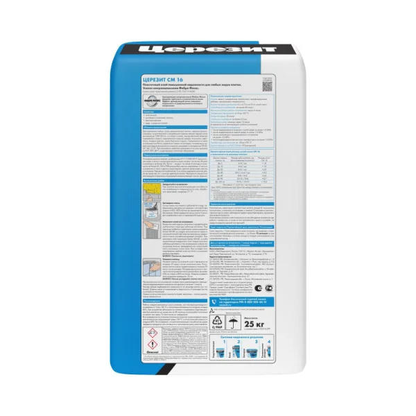 Клей для плитки эластичный Церезит СМ 16 25кг Клей для плитки эластичный Церезит СМ 16 25кг