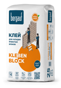 Кладочная смесь для ячеистых блоков Bergauf Kleben Block 25 кг