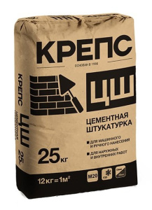 Штукатурка цементная универсальная Крепс ЦШ 25кг