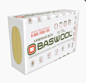 Теплоизоляция BASWOOL ФАСАД 120 1200*600*50/6пл уп.0,216 м3 4,32м2