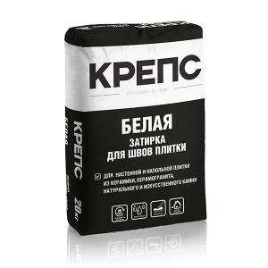 Затирка на цементной основе Крепс Белая 20 кг