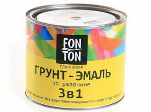 Грунт-эмаль 3в1 по ржавчине Фонтон серый 5кг