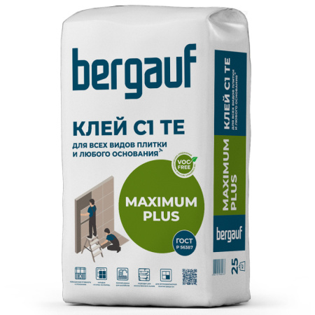 Клей для керамической плитки с макс.свойствами Keramik Max 25 кг Bergauf 1уп=56ш