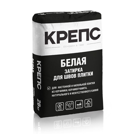 Затирка на цементной основе Крепс Белая 20 кг