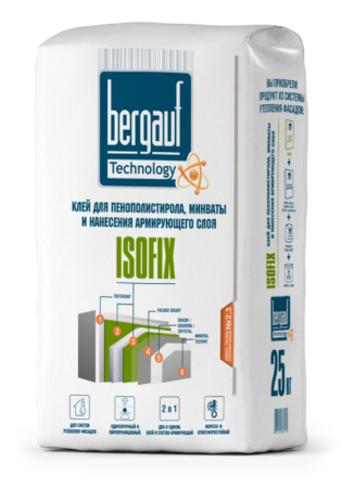Клей для пенополистирола и минваты Bergauf Isofix Winter 25кг