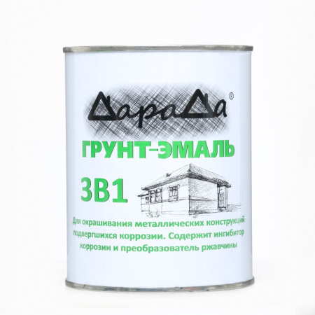 Грунт-эмаль 3в1 по ржавчине ДараДа ГОСТ белый 0,8кг