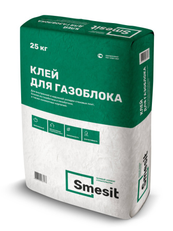 Клей для газоблока Smesit 25 кг 