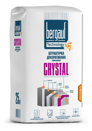 Штукатурка декоративная Bergauf Crystal зерно 2мм 25кг