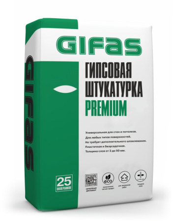 Штукатурка гипсовая Гифас Premium 25кг *1/50